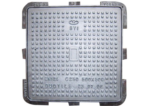 Ductile iron square manhole cover