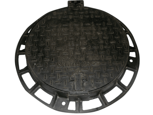 Hinged manhole cover